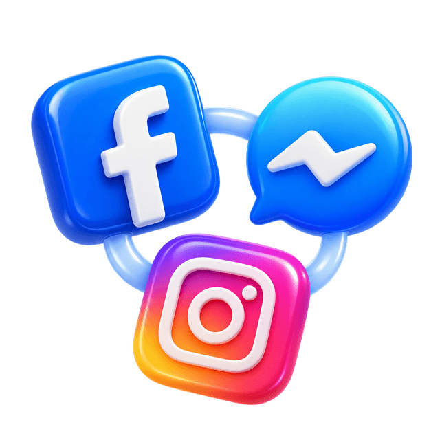 3D Facebook Messenger illustration